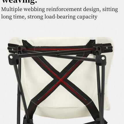 Black Outdoor Folding Camping Chair - Portable Lounge Chair, Lightweight Beach Chair, Fishing Stool, and Picnic Seat, Perfect for Outdoor Adventures.