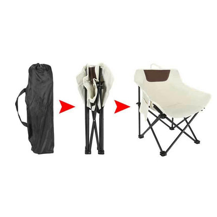 Black Outdoor Folding Camping Chair - Portable Lounge Chair, Lightweight Beach Chair, Fishing Stool, and Picnic Seat, Perfect for Outdoor Adventures.