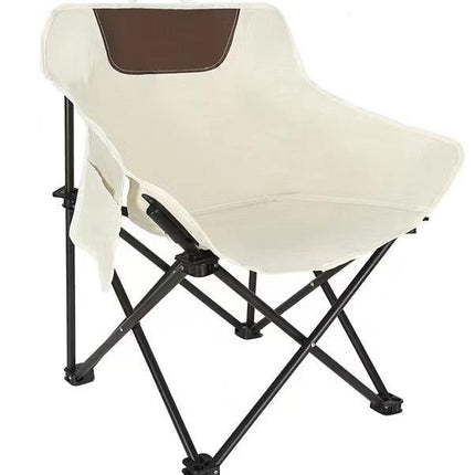 White Outdoor Folding Camping Chair – Portable Lounge Chair, Lightweight Beach Chair, Fishing Stool, and Picnic Seat, Perfect for Outdoor Adventures.