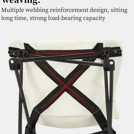 White Outdoor Folding Camping Chair – Portable Lounge Chair, Lightweight Beach Chair, Fishing Stool, and Picnic Seat, Perfect for Outdoor Adventures.