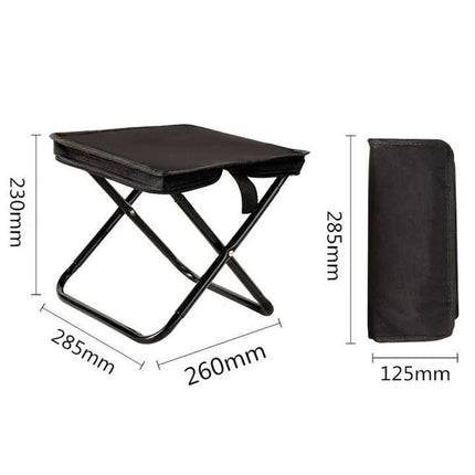 Beige Outdoor Folding Stool with Carrying Handle - Portable Camping Seat, Fishing Chair, Collapsible Zipper Stool for Outdoors, Queueing, and More.