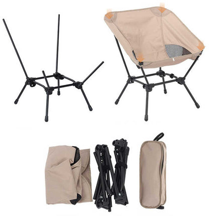 Black Portable Lightweight Folding Beach Chair - Compact Fishing Chair with Square Legs for Outdoor Use.