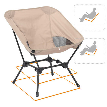 Black Portable Lightweight Folding Beach Chair - Compact Fishing Chair with Square Legs for Outdoor Use.