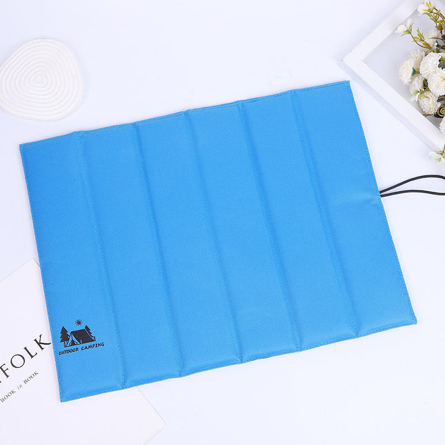 3PCS Blue Portable Outdoor Folding Seat Cushion - 42cm x 32cm for Camping and Hiking.