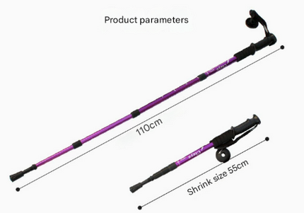 Blue 2-Pack Lightweight Trekking Poles | 4-Section Adjustable 52-110cm Walking Sticks | Anti-Shock High-Strength Aluminum Alloy Hiking Poles.