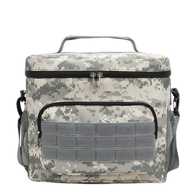 Black-white and Grey Camouflage Tactical Insulated Camouflage Lunch Bag | Large Capacity Waterproof Oxford Cooler | Portable Thermal Meal Prep Tote for Work and Outdoor