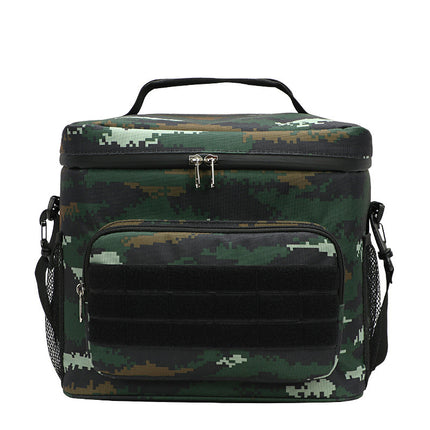Green Camouflage Tactical Insulated Camouflage Lunch Bag | Large Capacity Waterproof Oxford Cooler | Portable Thermal Meal Prep Tote for Work and Outdoor.