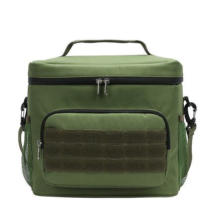 Green Tactical Insulated Camouflage Lunch Bag | Large Capacity Waterproof Oxford Cooler | Portable Thermal Meal Prep Tote for Work and Outdoor.