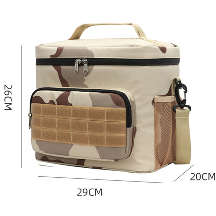 Green Tactical Insulated Camouflage Lunch Bag | Large Capacity Waterproof Oxford Cooler | Portable Thermal Meal Prep Tote for Work and Outdoor.