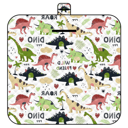 Small Dinosaur Thick Waterproof Foldable Picnic Mat - 150x200cm for Camping & Beach.