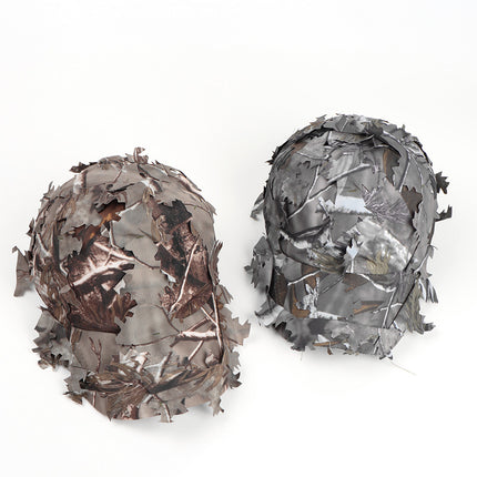 Grey 3D Leaf Camouflage Baseball Cap – American-Style Outdoor Tactical Hat for Hunting, Camping & Survival.