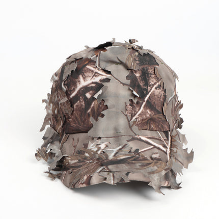 Grey 3D Leaf Camouflage Baseball Cap – American-Style Outdoor Tactical Hat for Hunting, Camping & Survival.