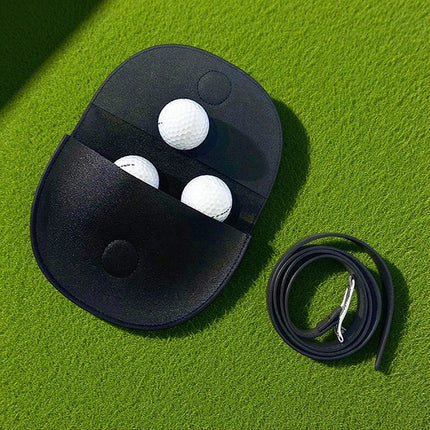 Black Golf Range Finder Waist Pack – Compact and Functional Golf Accessory for Carrying Balls, Tees, and More.