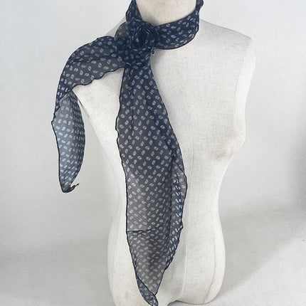 2 Pcs Black Fruit Pattern Rose Flower Thin Scarf – Elegant and Versatile Neck Wrap for Women.