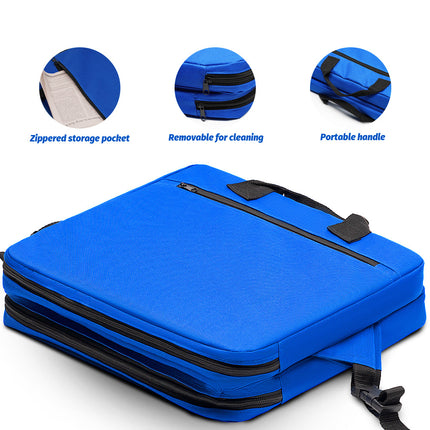 Blue Portable Foldable Outdoor Seat – Multi-Functional Stadium & Boat Chair with Carry Handle.