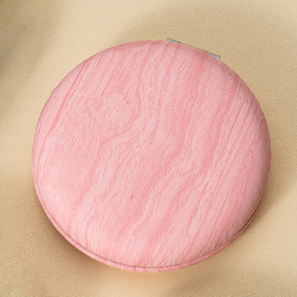 2 Pcs Pink Portable Wooden-Style Makeup Mirror - Dual-Sided High-Definition Compact Mirror.