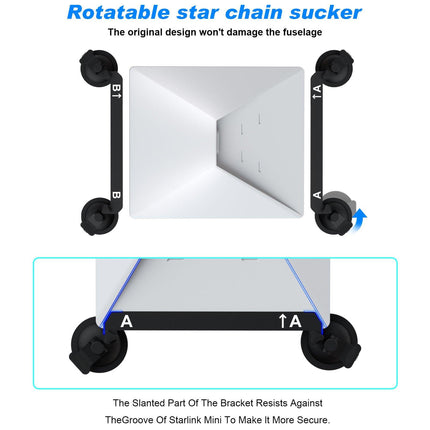 10 Pcs Black Heavy-Duty Suction Cup Mount for Starlink Mini - All-Weather Car, RV & Boat Bracket.