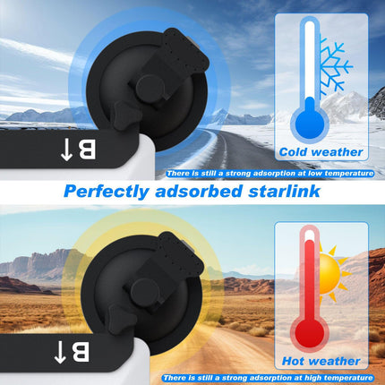 10 Pcs Black Heavy-Duty Suction Cup Mount for Starlink Mini - All-Weather Car, RV & Boat Bracket.