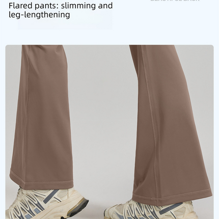 M Coffee High-Waisted Flared Yoga Pants – Sculpting & Slimming Fitness Leggings.