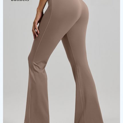 M Coffee High-Waisted Flared Yoga Pants – Sculpting & Slimming Fitness Leggings.