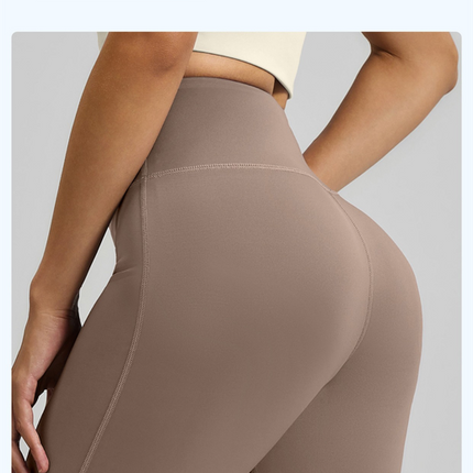 XXL Coffee High-Waisted Flared Yoga Pants – Sculpting & Slimming Fitness Leggings.