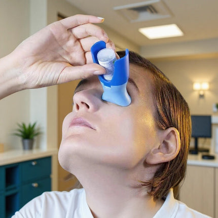 Dark Blue Eye Drop Applicator – Safe & Hygienic Eyedrop Dispenser for Precise Application.