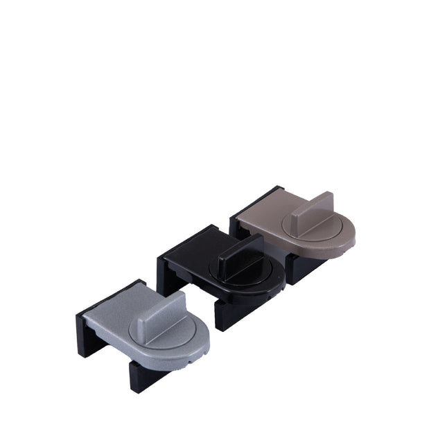 3 Pcs Black Window Lock & Door Limiting Device – Multi-Functional, No-Drill Safety Lock for Sliding Windows and Doors.