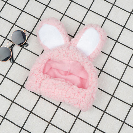 2 Pcs Pink Adorable Bunny Ears Cat Hat – Soft Plush Pet Costume Headband for Cats.