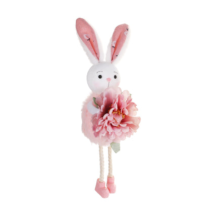 Pink Easter Bunny Flower Hanging Decoration for Home, Garden or Party Scene.