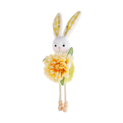 Yellow Easter Bunny Flower Hanging Decoration for Home, Garden or Party Scene.