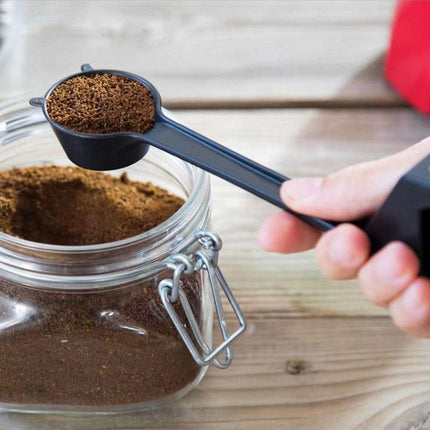 Giraffe-Shaped Coffee Scoop Set of 10 in Black ABS Plastic for Precise Coffee Grounds Measurement.