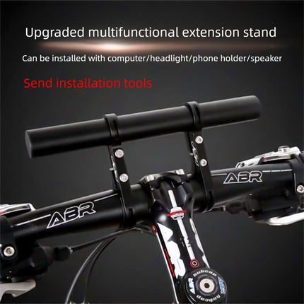 Red 30cm Aluminum Bicycle Handlebar Extension Bracket – Multi-Functional Mount for Bike Accessories.