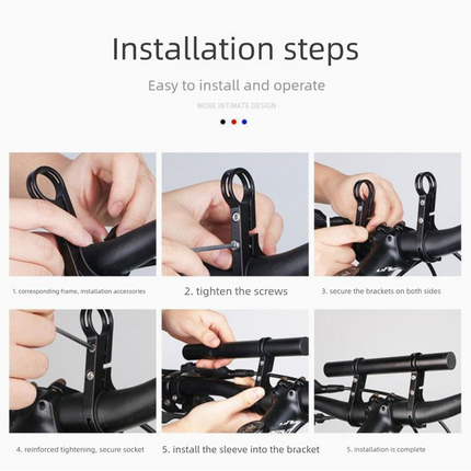 Blue 30cm Aluminum Bicycle Handlebar Extension Bracket – Multi-Functional Mount for Bike Accessories.
