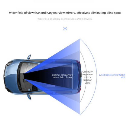 Wide-View Curved Interior Rearview Mirror – Anti-Glare, Anti-Fog, Easy Clip-On Installation.