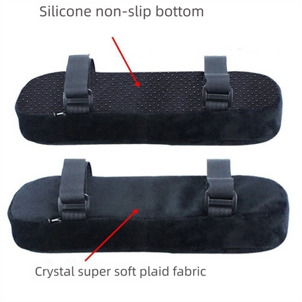 Grey 2-Pack Chair Armrest Pad – Memory Foam Elbow Support Cushion for Office and Home Chairs.