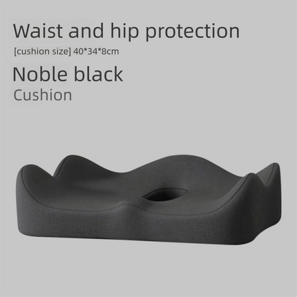 Black Ergonomic Memory Foam Seat Cushion – Coccyx Relief for Office, Car and Long Sitting.