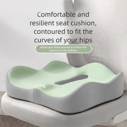 Black Ergonomic Memory Foam Seat Cushion – Coccyx Relief for Office, Car and Long Sitting.