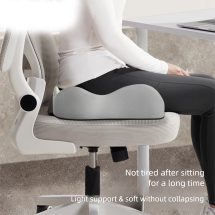 Green and grey two-tone Ergonomic Memory Foam Seat Cushion – Coccyx Relief for Office, Car and Long Sitting.