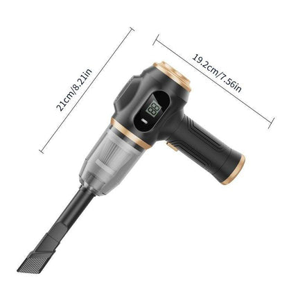 Black Portable Wireless Car Vacuum Cleaner – Powerful Suction for Car and Home Use with Dual-Function Air Blower(1500MHA).