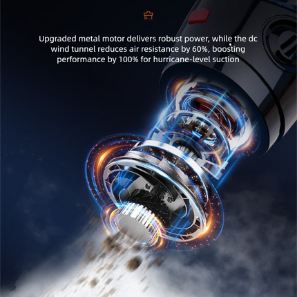 Piano lacquer black Portable Cordless Vacuum Cleaner – High-Power Lithium Battery with Strong Suction for Car and Home Use.