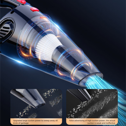 Piano lacquer black Portable Cordless Vacuum Cleaner – High-Power Lithium Battery with Strong Suction for Car and Home Use.