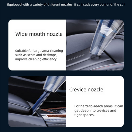 Piano lacquer black Portable Cordless Vacuum Cleaner – High-Power Lithium Battery with Strong Suction for Car and Home Use.