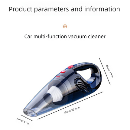 Piano lacquer black Portable Cordless Vacuum Cleaner – High-Power Lithium Battery with Strong Suction for Car and Home Use.