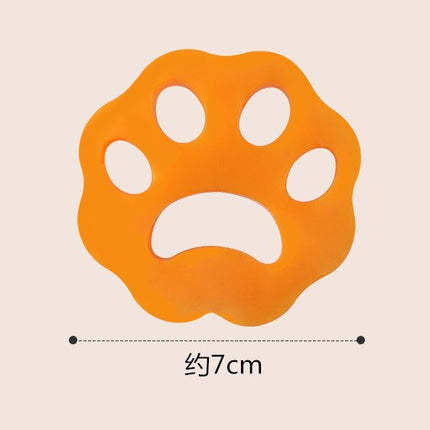 Floral orange 10-Pack Reusable Silicone Cat Paw Lint Remover for Clothes and Laundry, Double-Sided Sticky Cleaner for Pet Hair and Dust – Ideal for Home Use.