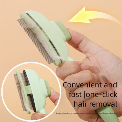 2-Pack Self-Cleaning Pet Grooming Comb with Stainless Steel Teeth, ABS Handle for Dogs and Cats – Easy Hair Removal & Flea Control.