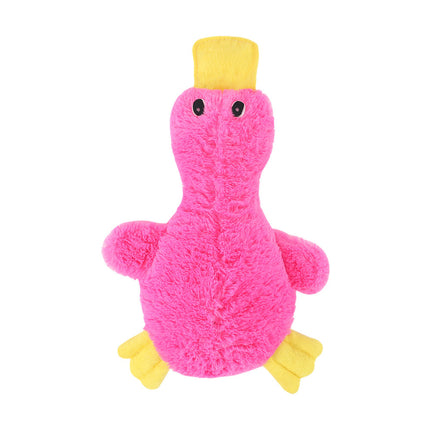 2-Pack Pink Plush Duck Dog Toy with Sound, Soft Fur and Squeaker for Teething & Dental Care – Durable Chew Toy for Dogs.