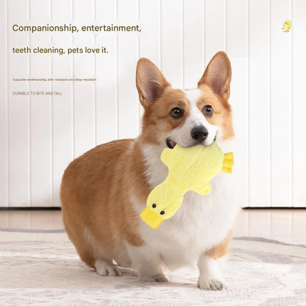 2-Pack Pink and yellow Plush Duck Dog Toy with Sound, Soft Fur and Squeaker for Teething & Dental Care – Durable Chew Toy for Dogs.