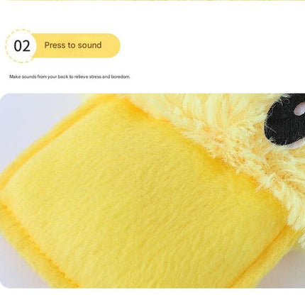2-Pack Pink and yellow Plush Duck Dog Toy with Sound, Soft Fur and Squeaker for Teething & Dental Care – Durable Chew Toy for Dogs.