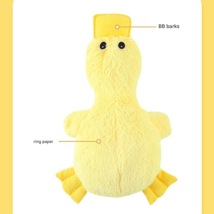 2-Pack Pink and yellow Plush Duck Dog Toy with Sound, Soft Fur and Squeaker for Teething & Dental Care – Durable Chew Toy for Dogs.
