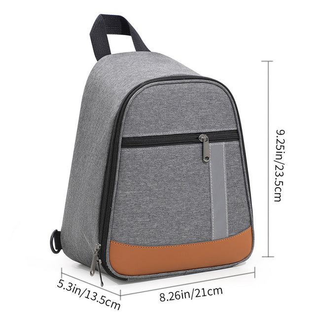 Grey Portable Insulated Lunch Bag with Thick Aluminum Foil Lining – Oxford Fabric Thermal Food Carrier for Work, School, Travel & Outdoor Use.